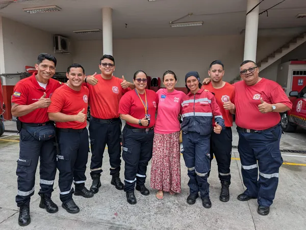Le sourire des pompiers de Guabo pour la Mascc